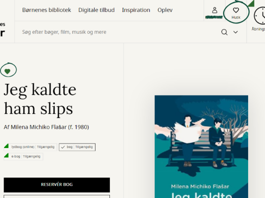 skærmbillede af huskeliste funktion